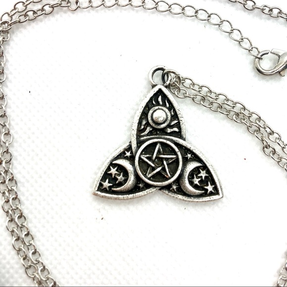 AVAILABLE IN ANOTHER LISTING Triquetra Sun Moon Stars Pentacle Necklace - Picture 5 of 9